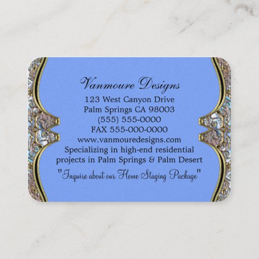 反射のエレガントなプロフェッショナルを過ぎて 名刺 (裏面)