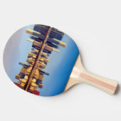 反射のシカゴのスカイラインの眺め 卓球ラケット (横)