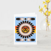 反射の円 カード (黄色い花)