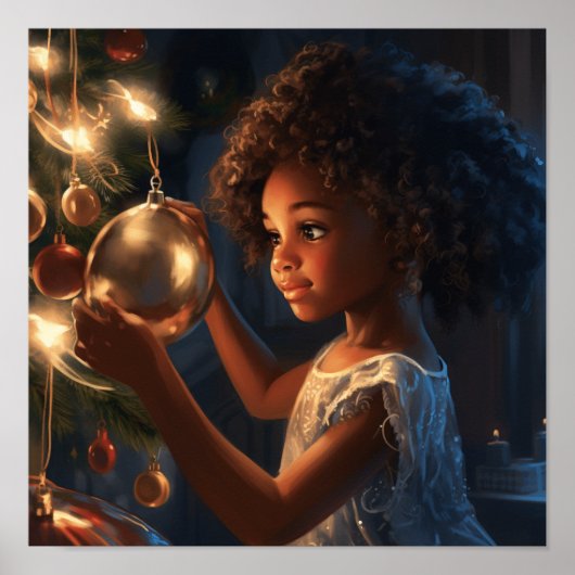 反射の木：アフリカ系アメリカ人の女の子 ポスター (正面)