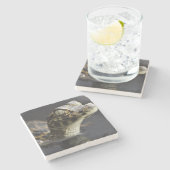 反射の水の若いカイマン ストーンコースター (横)