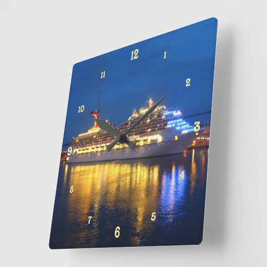 反射の港 スクエア壁時計 (傾斜)