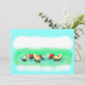 反射の緑のりんごそしてラズベリー サンキューカード (スタンド正面)