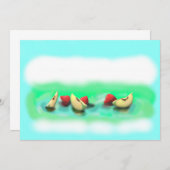 反射の緑のりんごそしてラズベリー サンキューカード (正面/裏面)