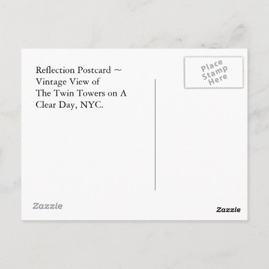 反射はがきWTCツインタワー澄んズデイNYC ポストカード (裏面)