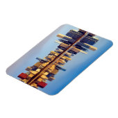 反射を持つシカゴのスカイラインの表示 マグネット (左側)