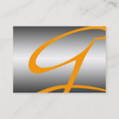 反射アゲートモノグラム、灰色の白い黄色 名刺 (裏面)