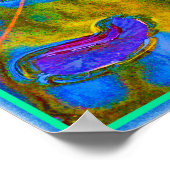 反射エレガントナマステヨガロータス ポスター (角)