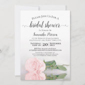 反射エレガント赤面ピンクローズブライダルシャワー 招待状 (正面)