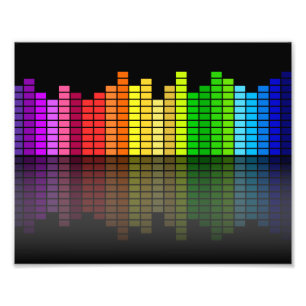 反射カラフル付き音楽イコライザ、カッコいいテクノ フォトプリント
