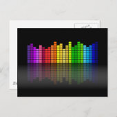 反射カラフル付き音楽イコライザ、カッコいいテクノ ポストカード (正面/裏面)