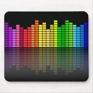 反射カラフル付き音楽イコライザ、カッコいいテクノ マウスパッド