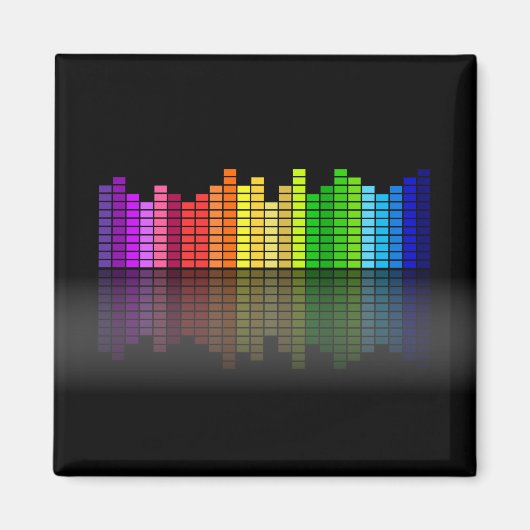 反射カラフル付き音楽イコライザ、カッコいいテクノ マグネット (正面)