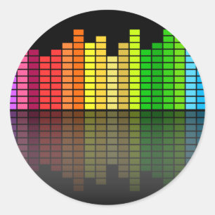 反射カラフル付き音楽イコライザ、カッコいいテクノ ラウンドシール