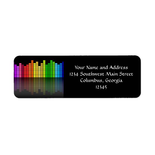 反射カラフル付き音楽イコライザ、カッコいいテクノ ラベル (正面)