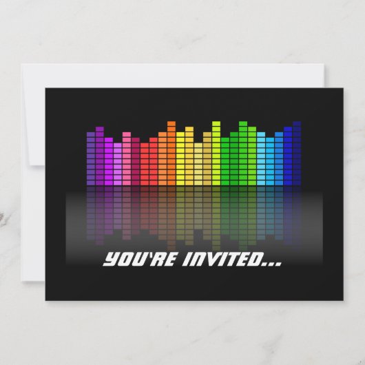 反射カラフル付き音楽イコライザ、カッコいいテクノ 招待状 (正面)