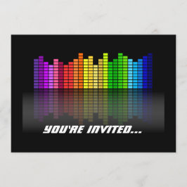 反射カラフル付き音楽イコライザ、カッコいいテクノ 招待状
