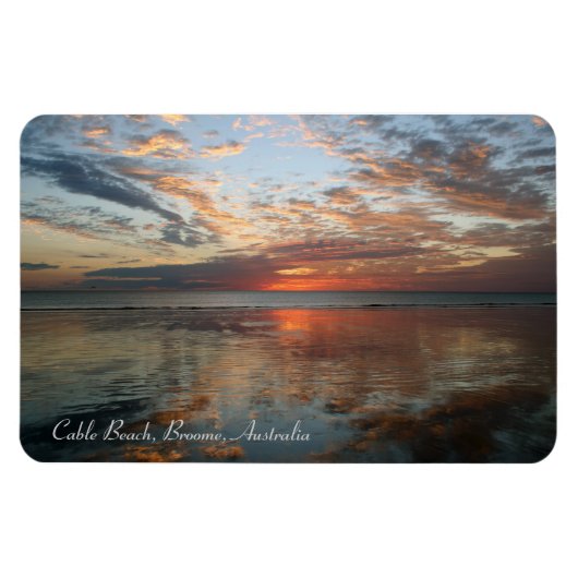 反射サンセット、ケーブルビーチ、ブローム – マグネット (横)