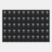 反射ティーポット繰り返し ラッピングペーパーシート (正面)