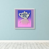 反射ティーポット キャンバスプリント (インサイチュ (ウッドフロア))