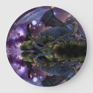 反射ドラゴンのプール ラージ壁時計