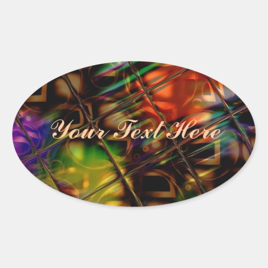 反射パターン(色数々の) 楕円形シール (正面)