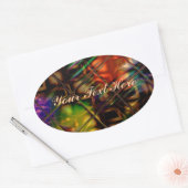 反射パターン(色数々の) 楕円形シール (封筒)