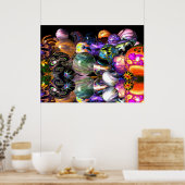 反射フラクタル球体 ポスター (キッチン)