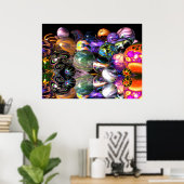 反射フラクタル球体 ポスター (ホームオフィス)