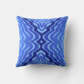 反射ブルーウェーブモダン抽象デザインアート クッション (裏面)