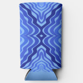 反射ブルーウェーブモダン抽象デザインアート スリム缶クーラー (正面)
