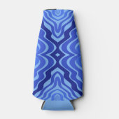 反射ブルーウェーブモダン抽象デザインアート ボトルクーラー (正面)