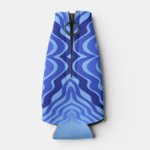 反射ブルーウェーブモダン抽象デザインアート ボトルクーラー (裏面)