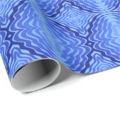 反射ブルーウェーブモダン抽象デザインアート ラッピングペーパー (ロールコーナー)
