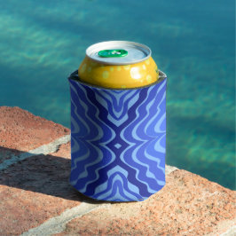 反射ブルーウェーブモダン抽象デザインアート 缶クーラー