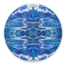 反射ブルーキャビネットのノブ