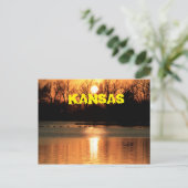 反射ポストカード付きカンザスサンセット ポストカード (スタンド正面)