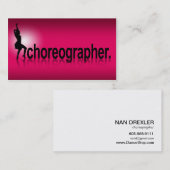 反射モダンなアイコン振付師|の暗い赤紫色 名刺 (正面/裏面)