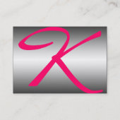 反射ルビーモノグラム、灰色の白ピンク 名刺 (裏面)