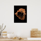 反射付き小さくかわいいトカゲ爬虫類 ポスター (キッチン)