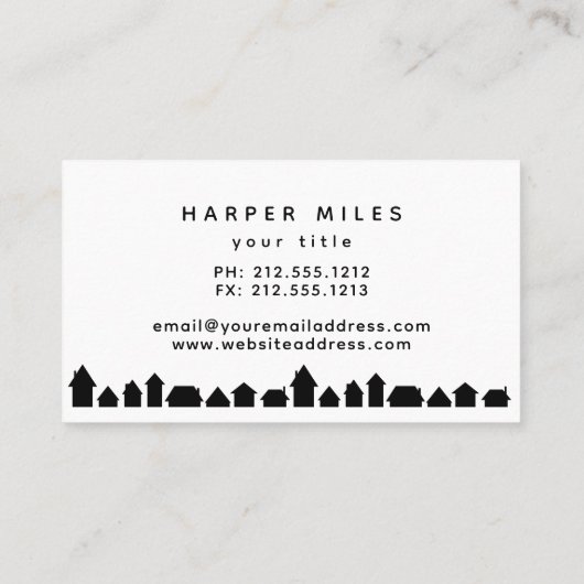 反射住宅シルエッ実在ト住宅 名刺 (裏面)