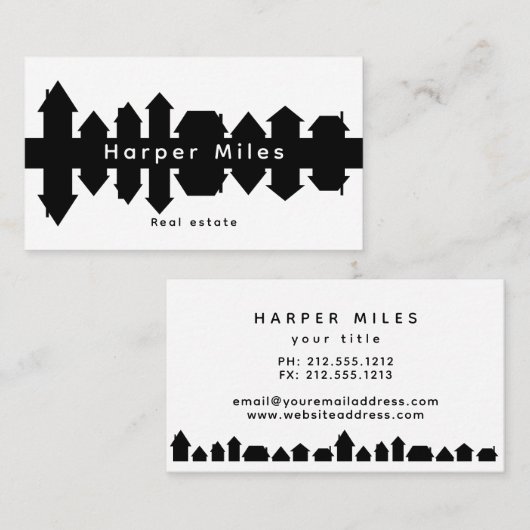 反射住宅シルエッ実在ト住宅 名刺 (正面/裏面)