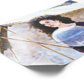 反射型バルーンを持つ女性 フォトプリント            (角)