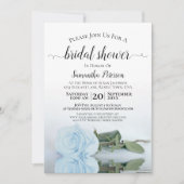 反射塵ブルーバラエレガントブライダルシャワー 招待状 (正面)