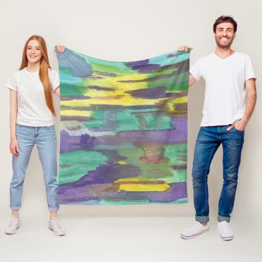 反射抽象芸術アート フリースブランケット (インサイチュ)