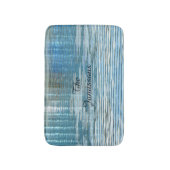 反射抽象芸術ライトブループパーソナライズされたラッシュ バスマット (正面縦)