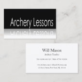 反射文字 – アーチェリーレッスン – 名刺 (正面/裏面)