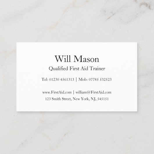 反射文字 – 応急処置 – 名刺 (裏面)