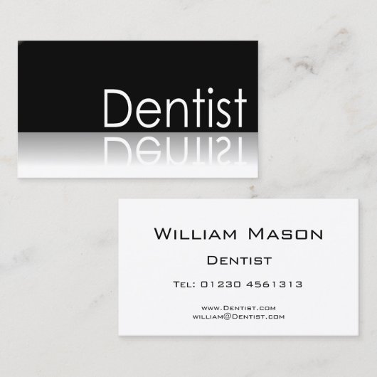 反射文字 – 歯科医 – 名刺 (正面/裏面)