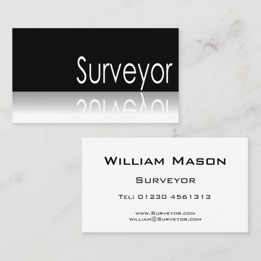 反射文字 – 測量士 – 名刺 (正面/裏面)